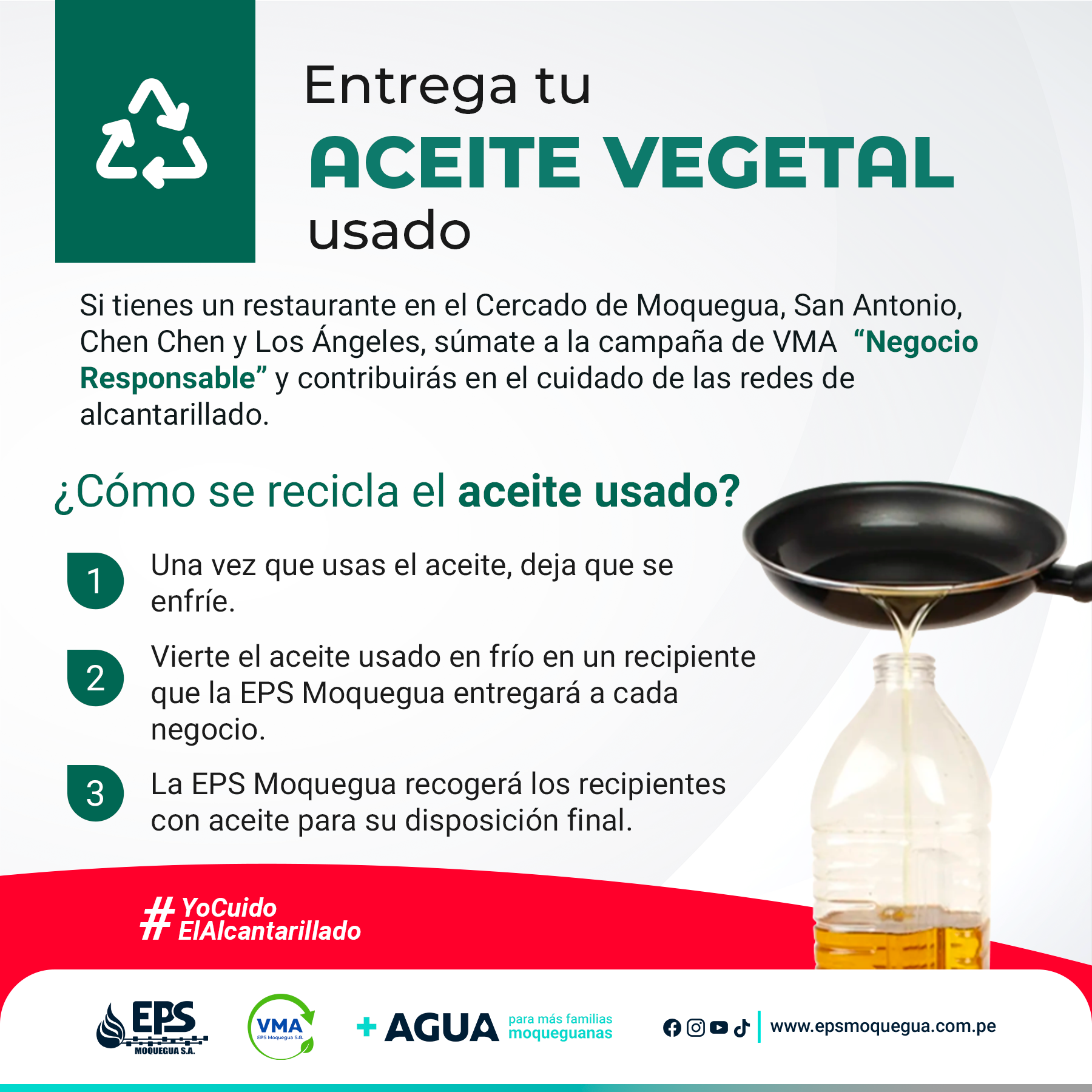 EPS Moquegua inició la campaña de sensibilización “Negocio Responsable” #Yo cuido el alcantarillado